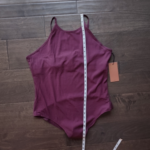 Girlfriend Collective Berry Marlow High Neck Brief Bodysuit NWT - Picture 11 of 11